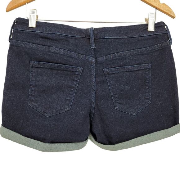 Universal Thread Mid Rise Denim Short Shorts Size 6 Cuffed Pockets Dark Wash - Picture 5 of 7